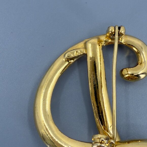 Vintage D Letter Brooch Initial Anne Klein Cursive Gold Tone Pin Estate Scatter - Picture 8 of 8